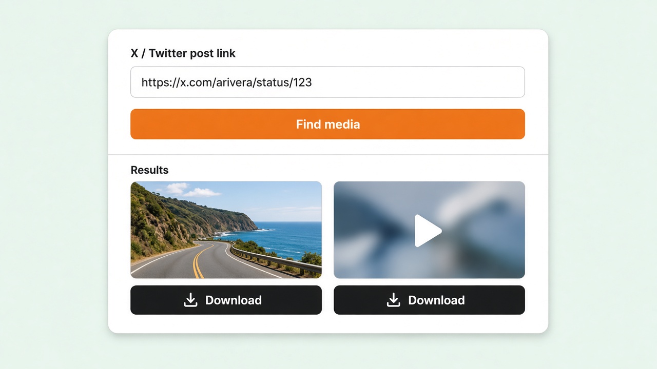 Paste a post link, complete the security check, then download the photos or video